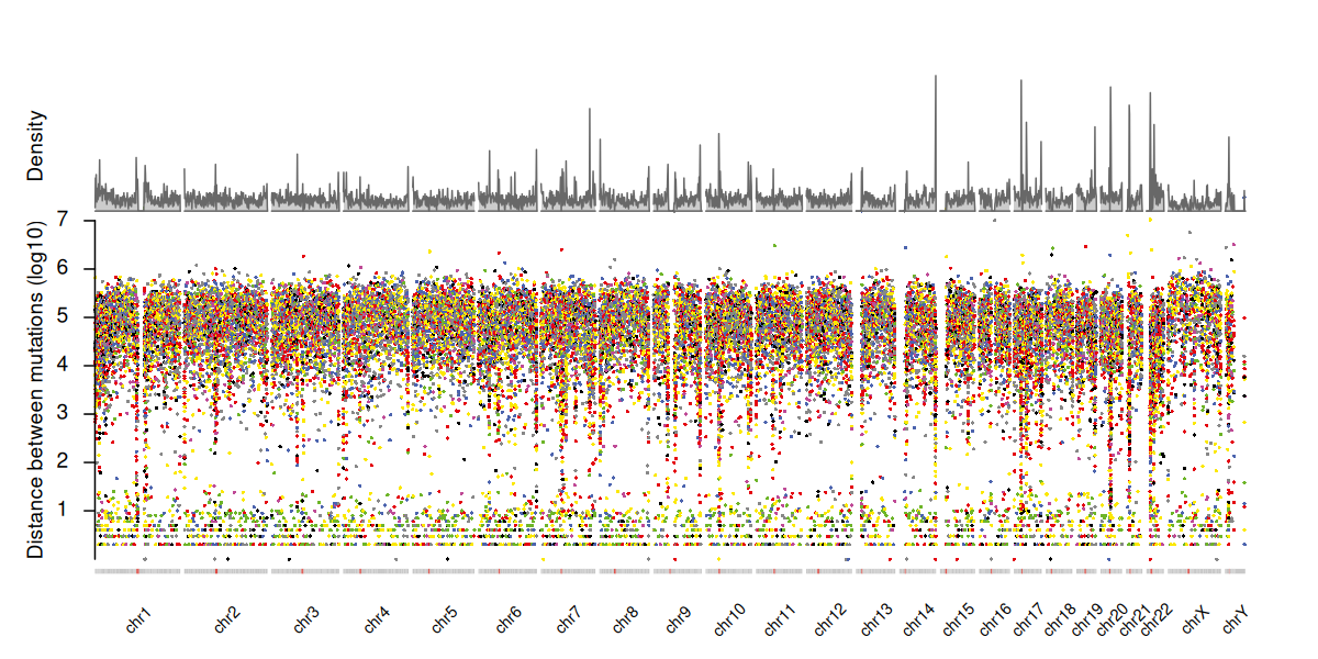 Mutation Distance Across Chromosomes